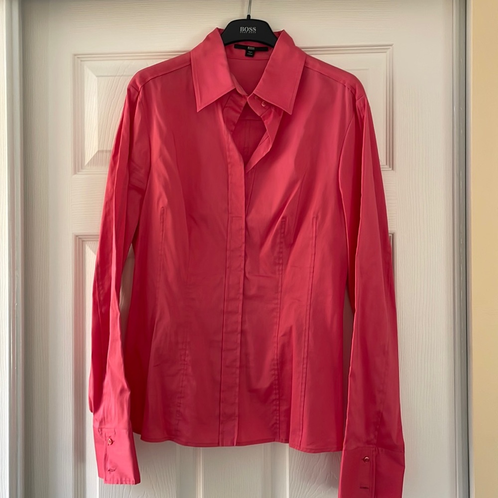 Coral collard Hugo Boss shirt